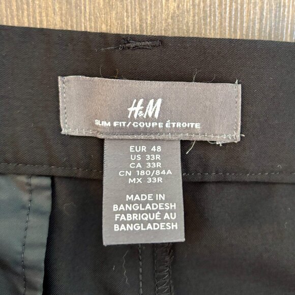 Men’s H&M Black Slim Fit Suit Jacket & Pants Set 40R / 33x26 - Picture 9 of 11